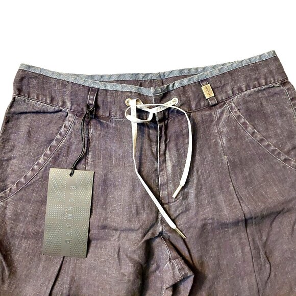 Richmond Cuffed Dark Wash Blue Denim Drawstring Shorts Sz 42 NWT - Picture 5 of 14